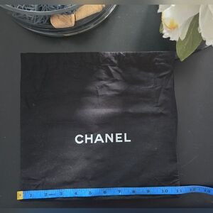 CHANEL Black Dust Bag with White Logo